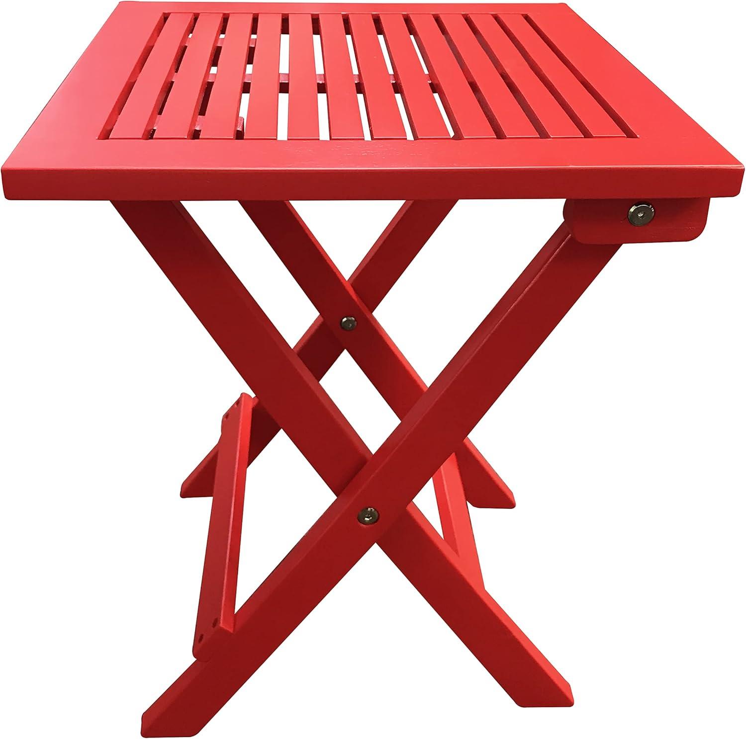 HElectQRIN TX 39013 Red Folding Adirondack Side Table