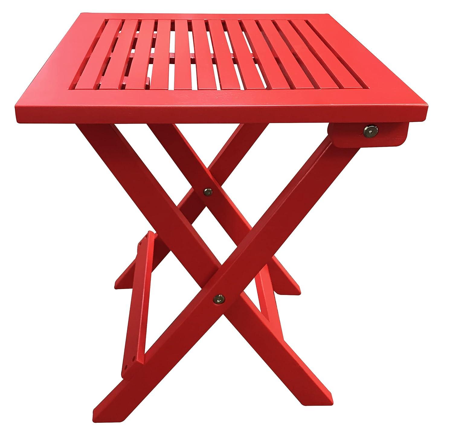 HElectQRIN TX 39013 Red Folding Adirondack Side Table