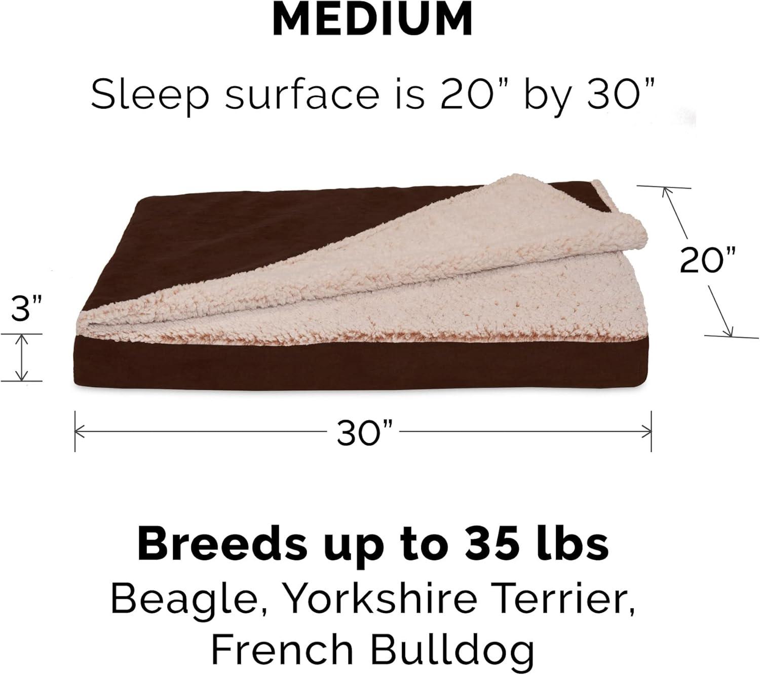 FurHaven Berber and Suede Blanket Top Mattress Memory Foam Dog Bed