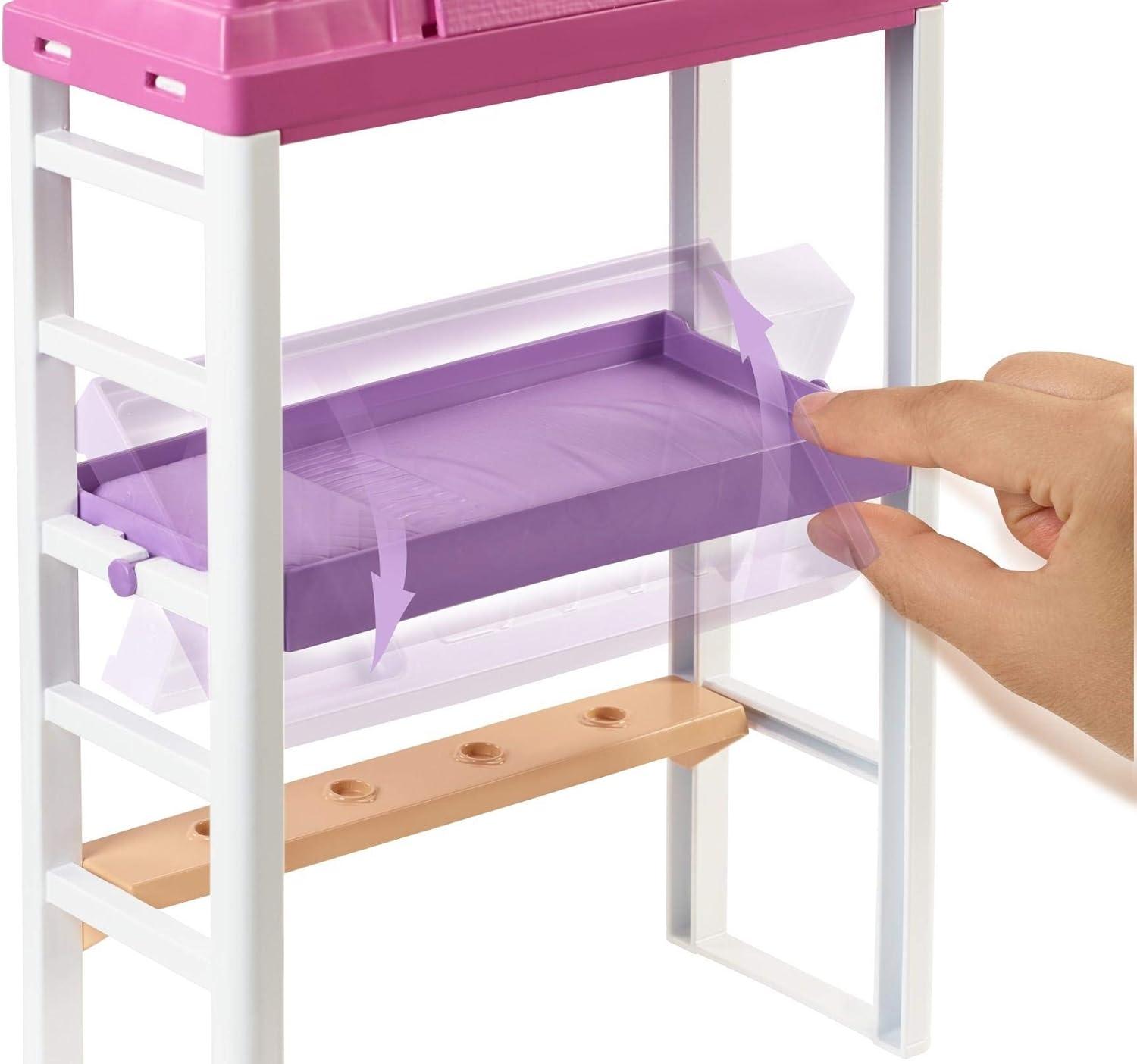 Barbie Doll & Furniture Loft Bed with Transforming Bunk Beds Doll Playsets