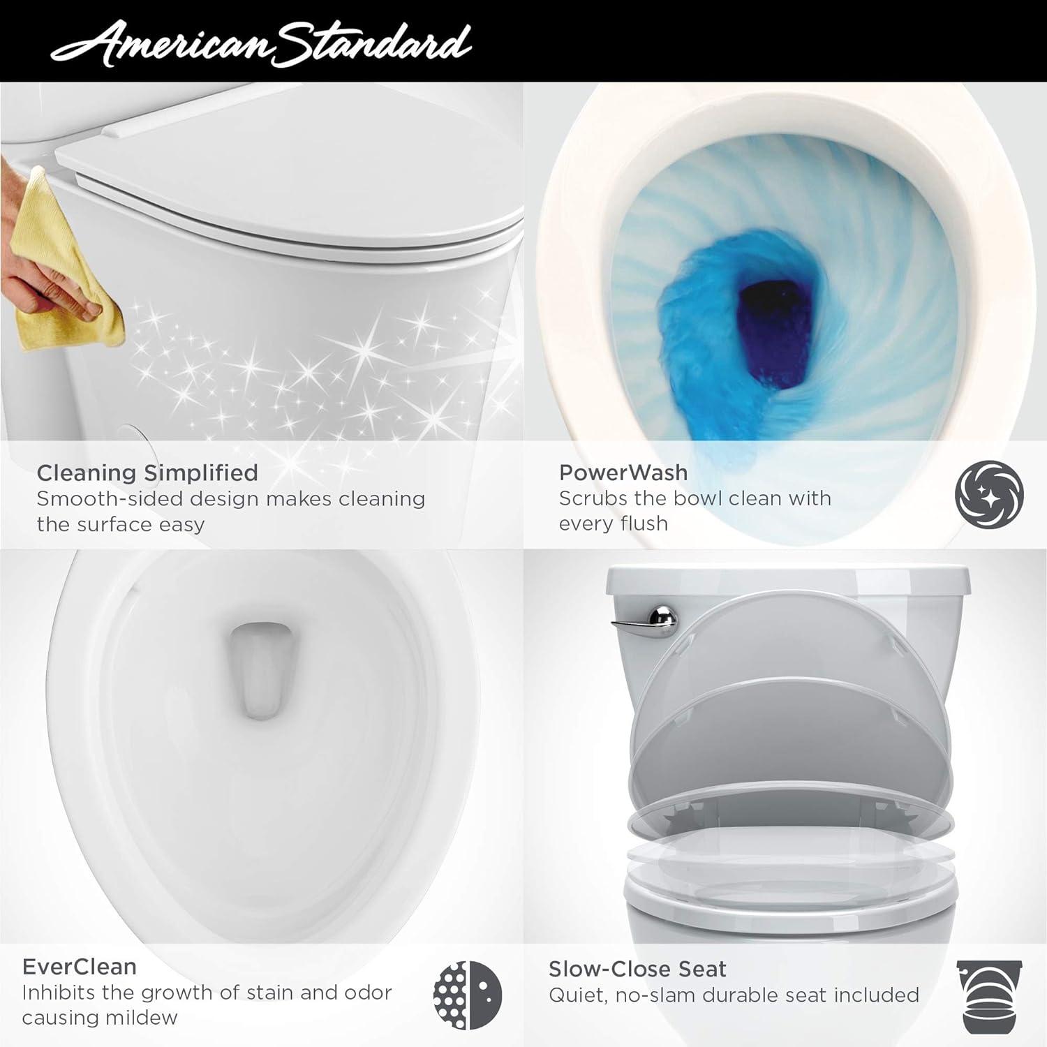 American Standard Studio S 1.28 Gallons GPF Elongated Comfort Height Floor Mounted Two-Piece Toilet (Seat Included)