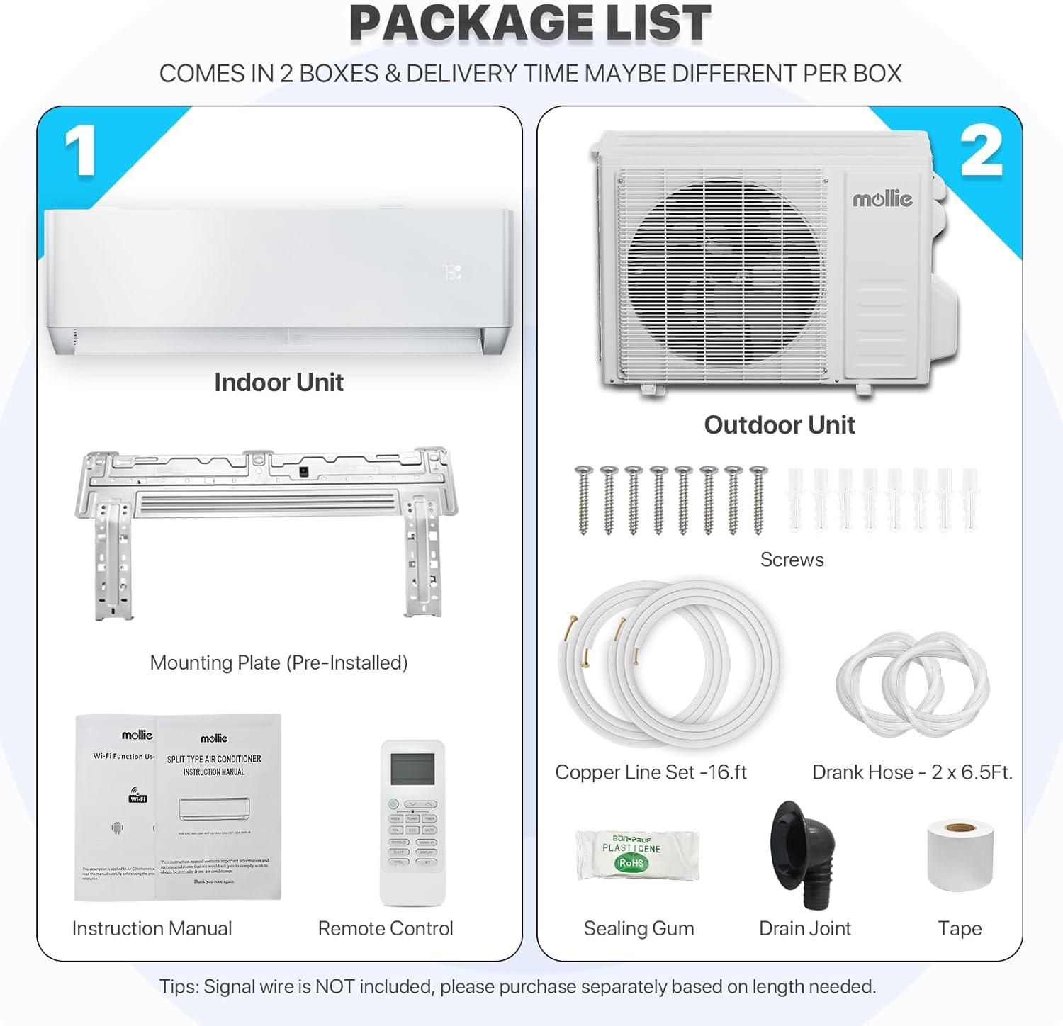 18000 BTU Smart Control Air Conditioner for 3300 Square Feet with Heater and Remote Included