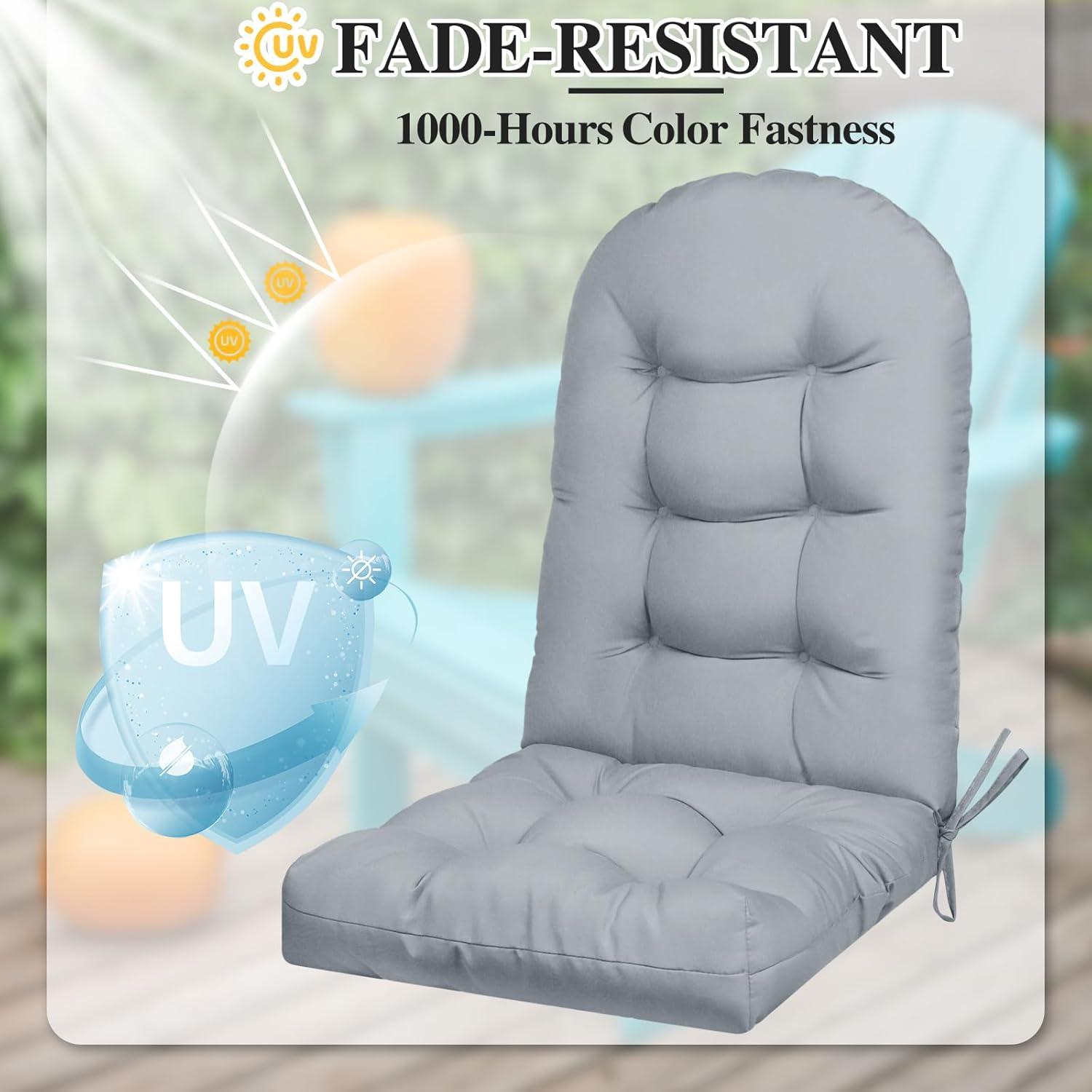 Crestlive Products Adirondack Style Patio Outdoor Chair Cushion for Adirondack Chair or Lounge Rocking Chair - See picture 2-Piece Set, Navy Blue