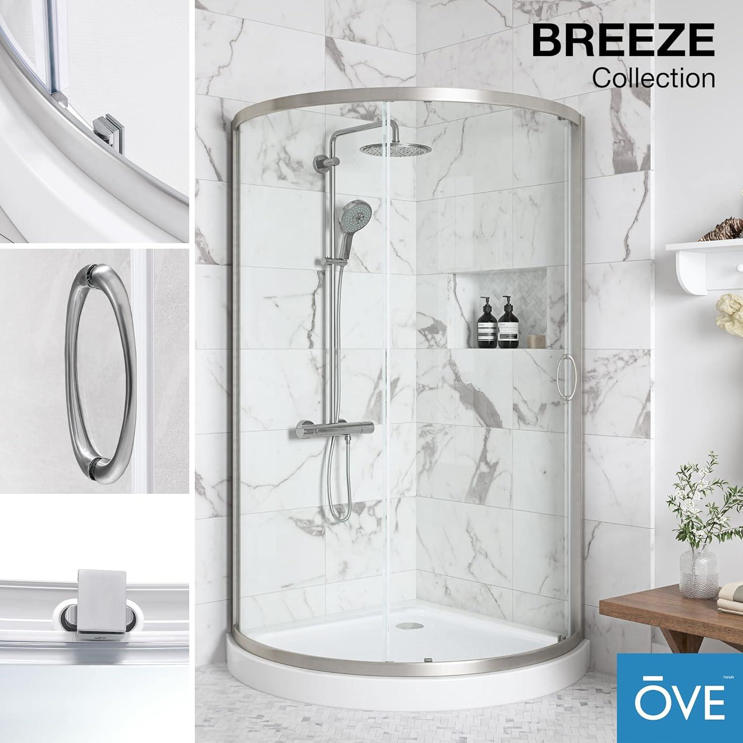 Breeze 40.35'' W 76.97'' H Framed Round Reversible Shower Kit