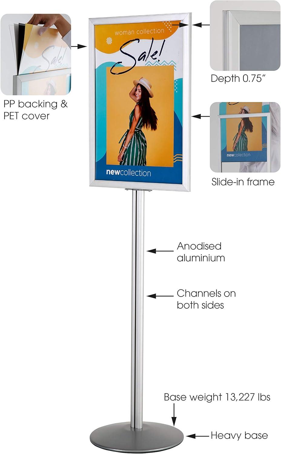 Aluminum Pedestal Sign Holder Stand