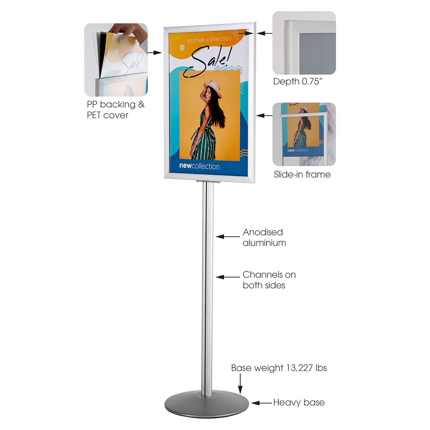 Aluminum Pedestal Sign Holder Stand