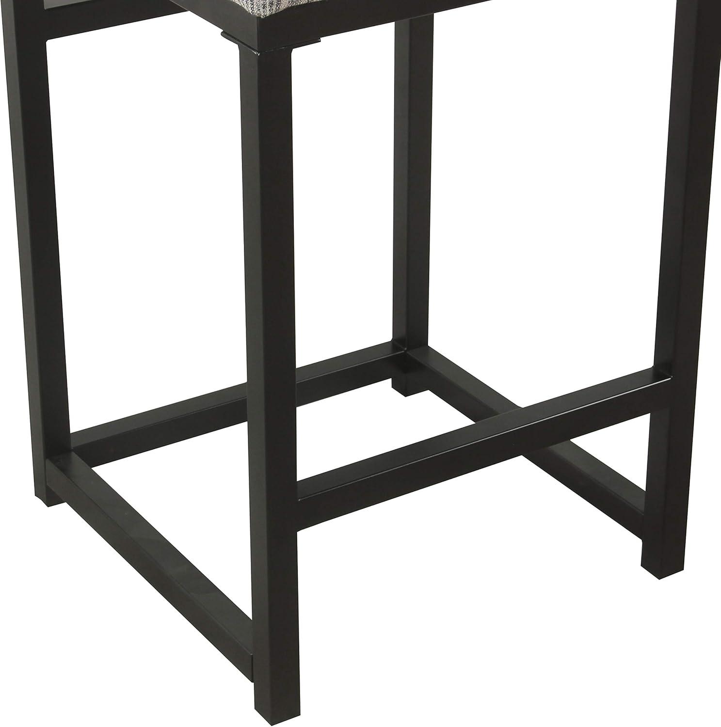 24" Open Back Metal Counter Height Barstool Charcoal - HomePop: Upholstered, Powder-Coated, 250lb Capacity