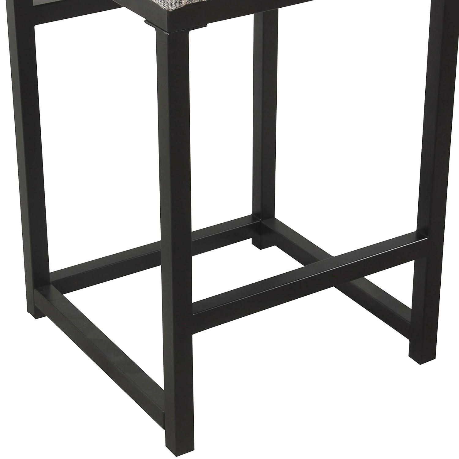 24" Open Back Metal Counter Height Barstool Charcoal - HomePop: Upholstered, Powder-Coated, 250lb Capacity