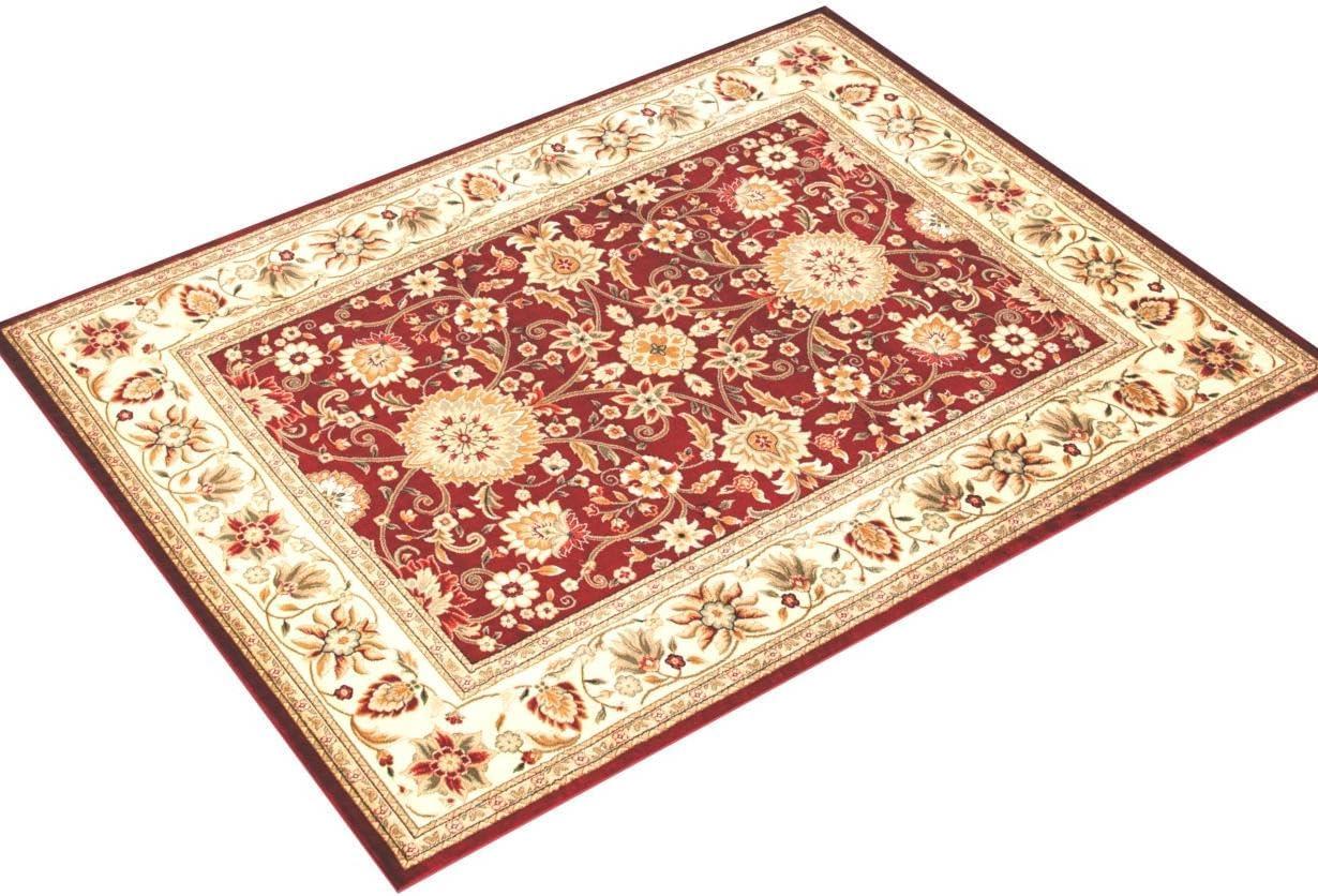 SAFAVIEH Lyndhurst Victoria Traditional Floral Area Rug, Red/Ivory, 9' x 12'