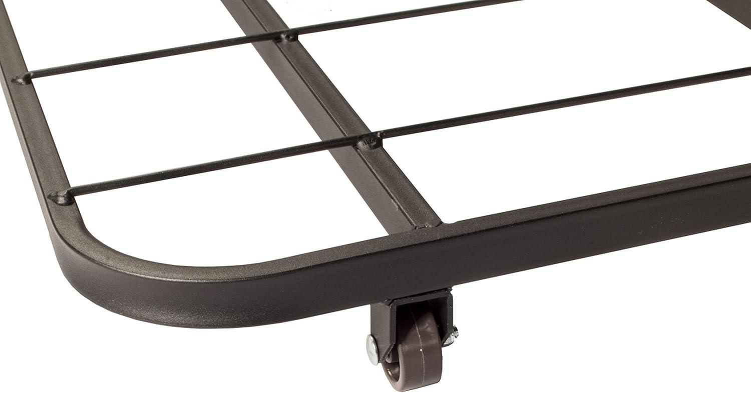 Black Metal Twin Trundle Frame with Roll-Out Drawer