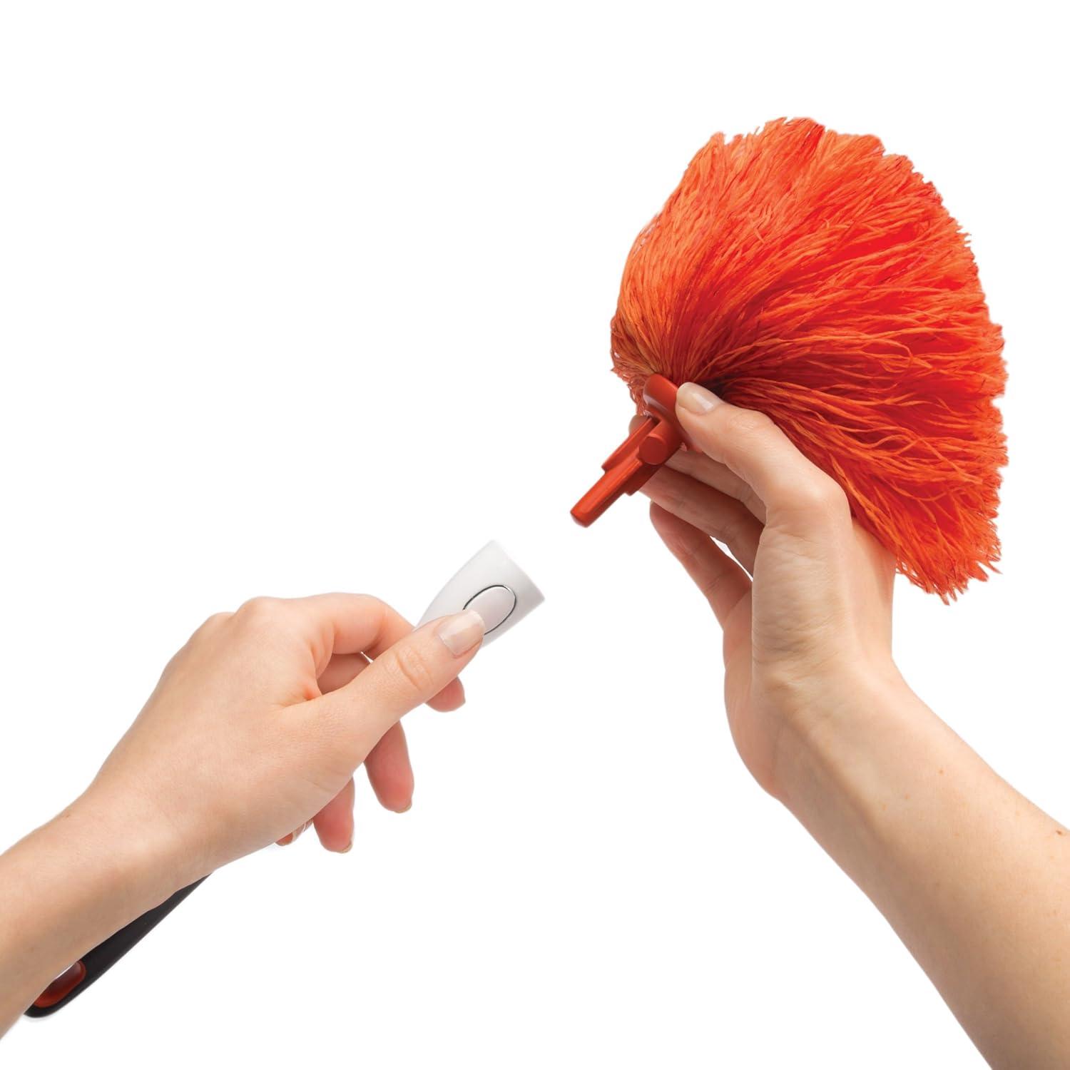 Soft Handle Orange Microfiber Delicate Duster