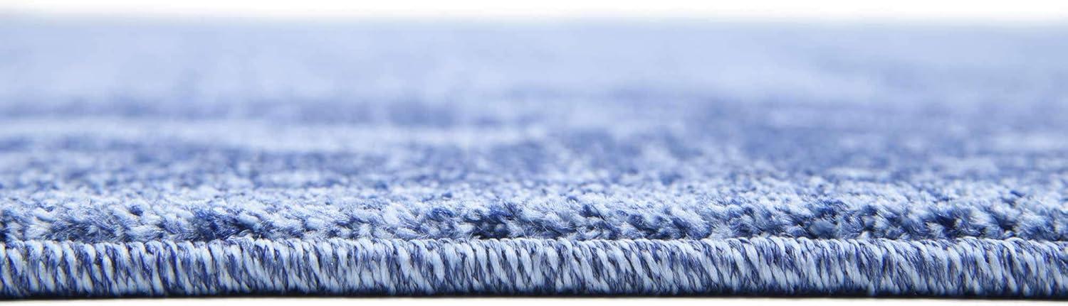Unique Loom La Jolla Collection Area Rug - Floral (8' Square Blue/Navy Blue)
