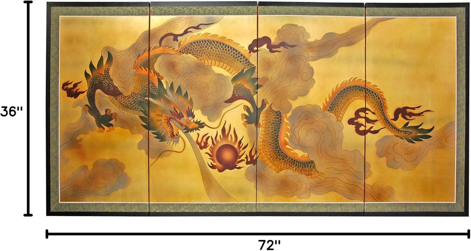 Oriental Furniture Gold Leaf Cranes, 36"H x 72"W, Gold leaf, hand painted, Oriental, Traditional, Unique pieces