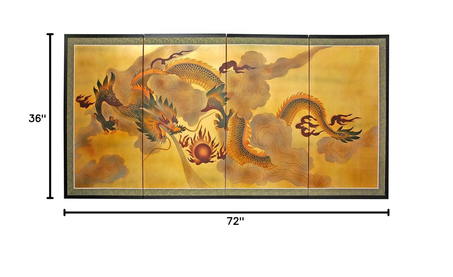 Oriental Furniture Gold Leaf Cranes, 36"H x 72"W, Gold leaf, hand painted, Oriental, Traditional, Unique pieces