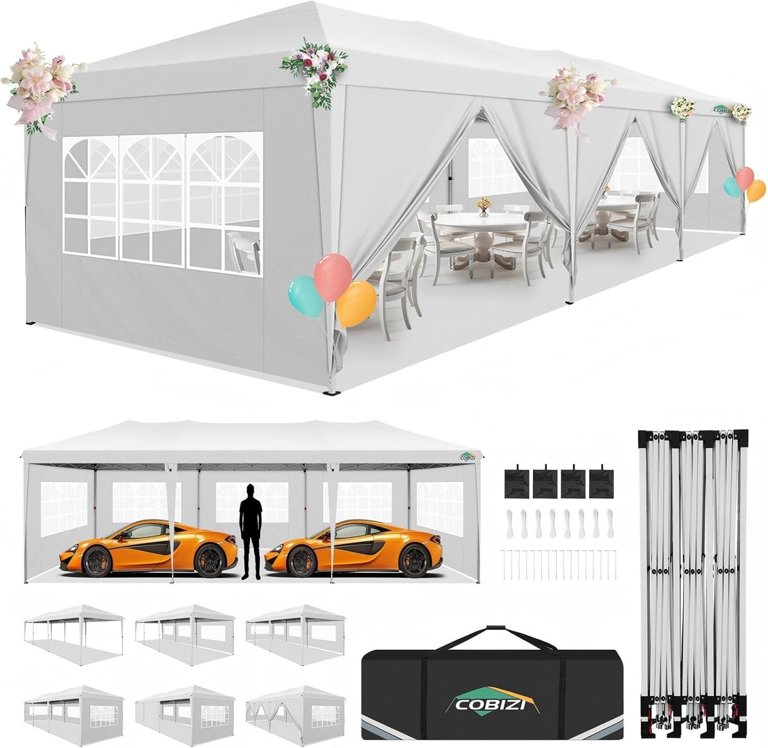 Ktaxon 10' X 30' Canopy Tent with 8 Side Walls for Party Wedding Camping and BBQ