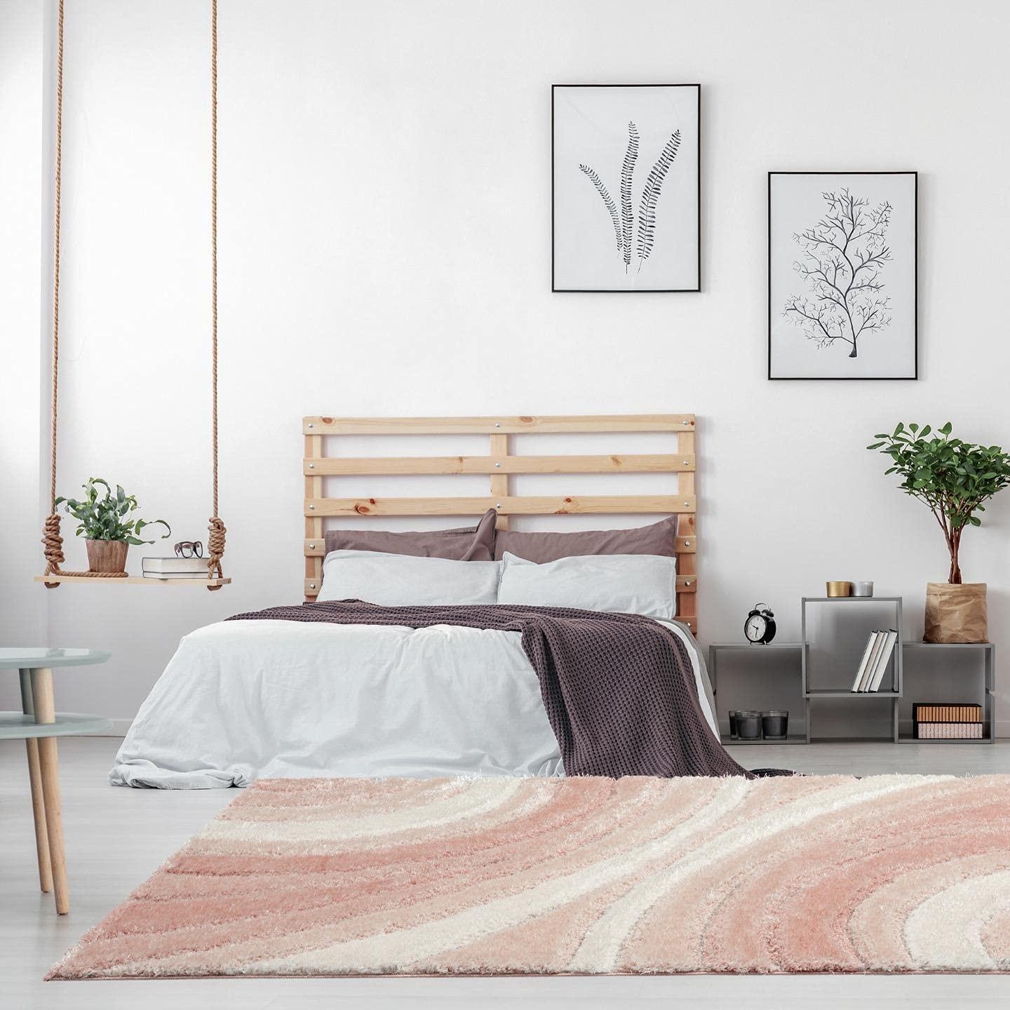 Luxe Weavers Modern Shag Geometric Area Rug, Gray 5x7