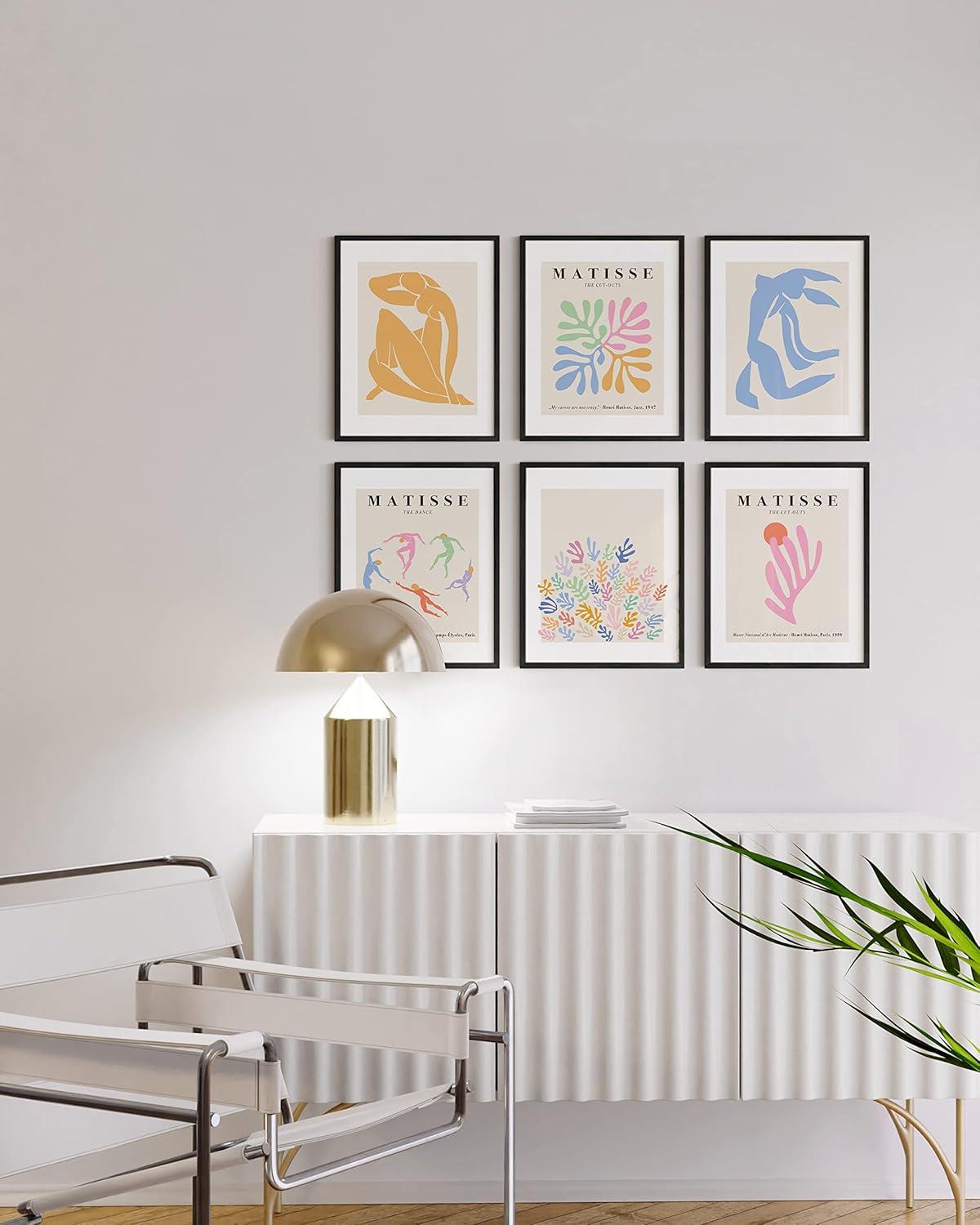 HAUS AND HUES Matisse Poster Pack, Matisse Wall Art, Matisse Poster Set, Poster Sets for Room Aesthetic, Minimalist Wall Prints, Danish Pastel Room Decor Aesthetic, Matisse Poster (Unframed, 8x10)