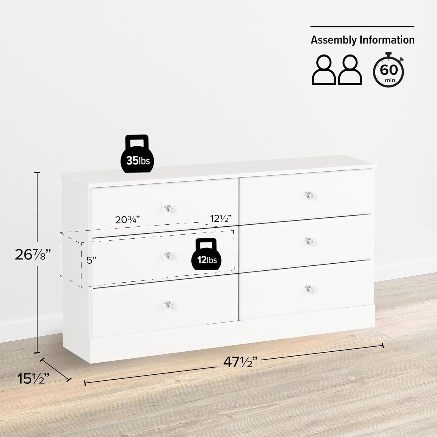 Astrid 6 Drawer Dresser - Prepac