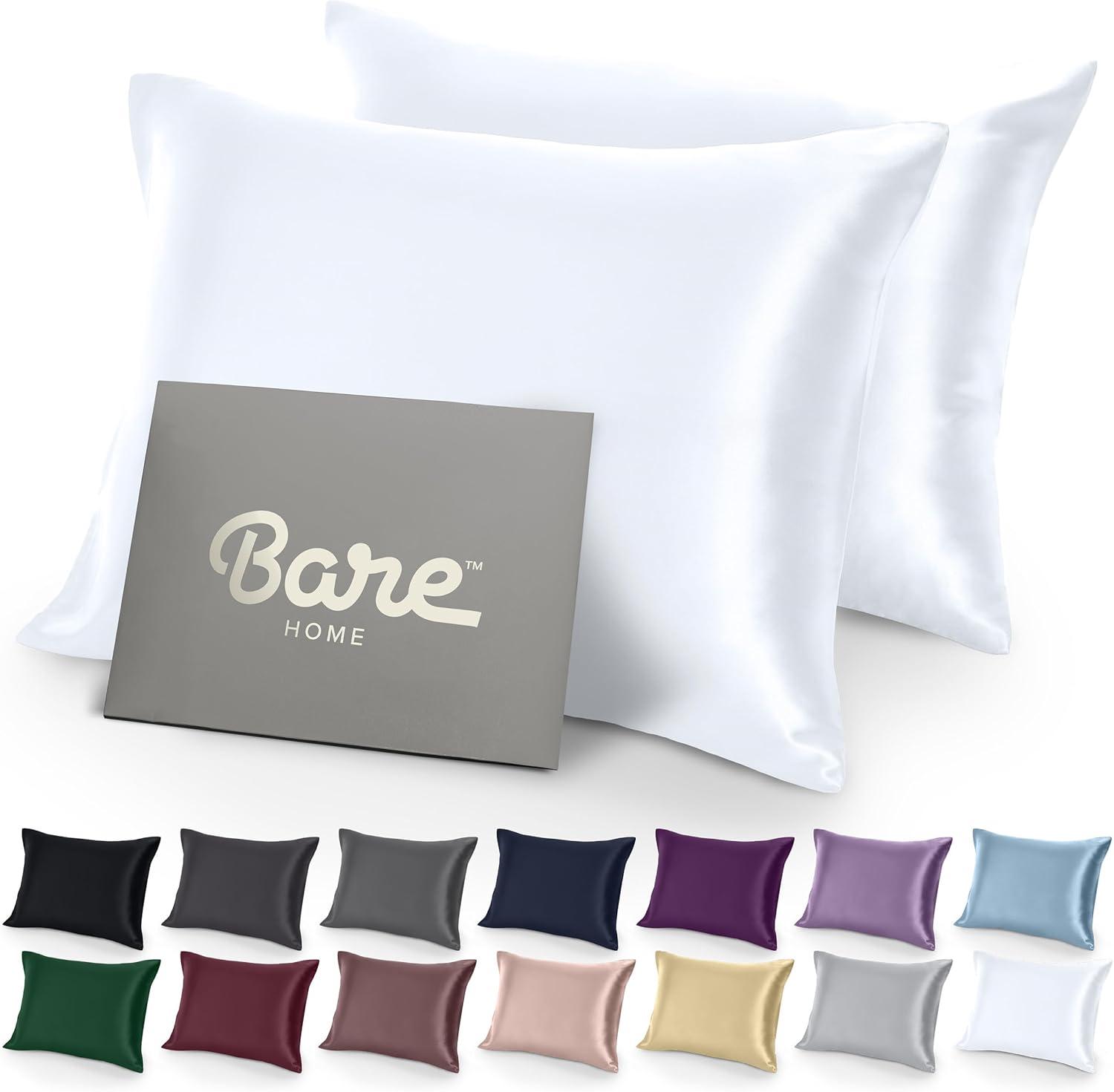 2 Pcs Satin Pillowcase Set for Hair and Skin by Bare Home