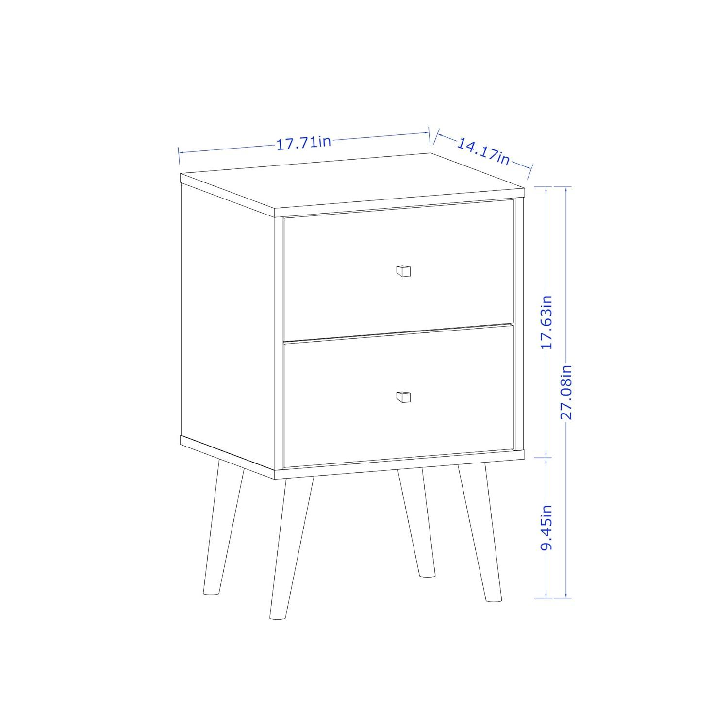 Liberty 2.0 Mid Century Modern Nightstand with 3D Brown Prints Rustic Brown - Manhattan Comfort