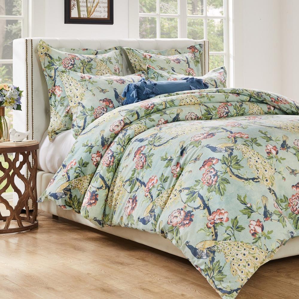 Jade Victorian Garden Cotton Twin Duvet Set