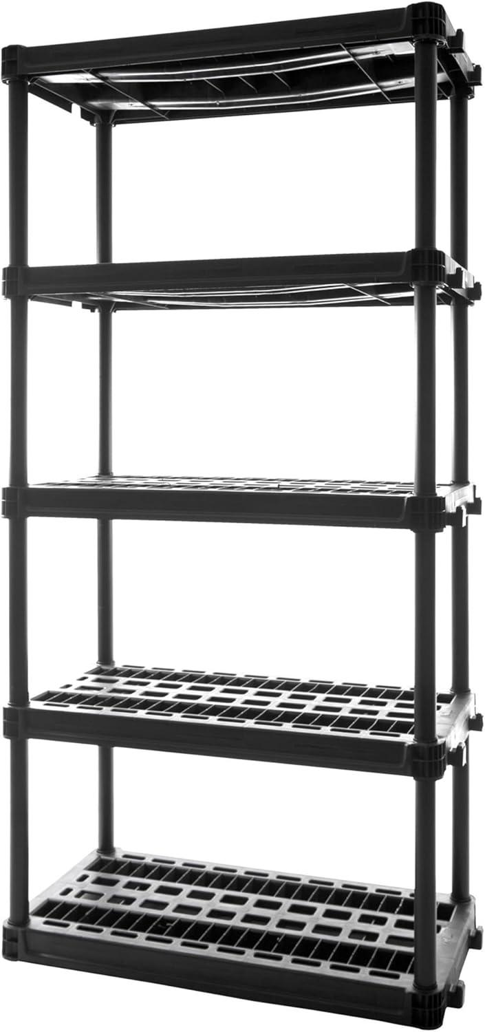 Plano 5-Shelf Heavy Duty Plastic Storage Shelves, 73” x 36” x 18”, 750lb Capacity