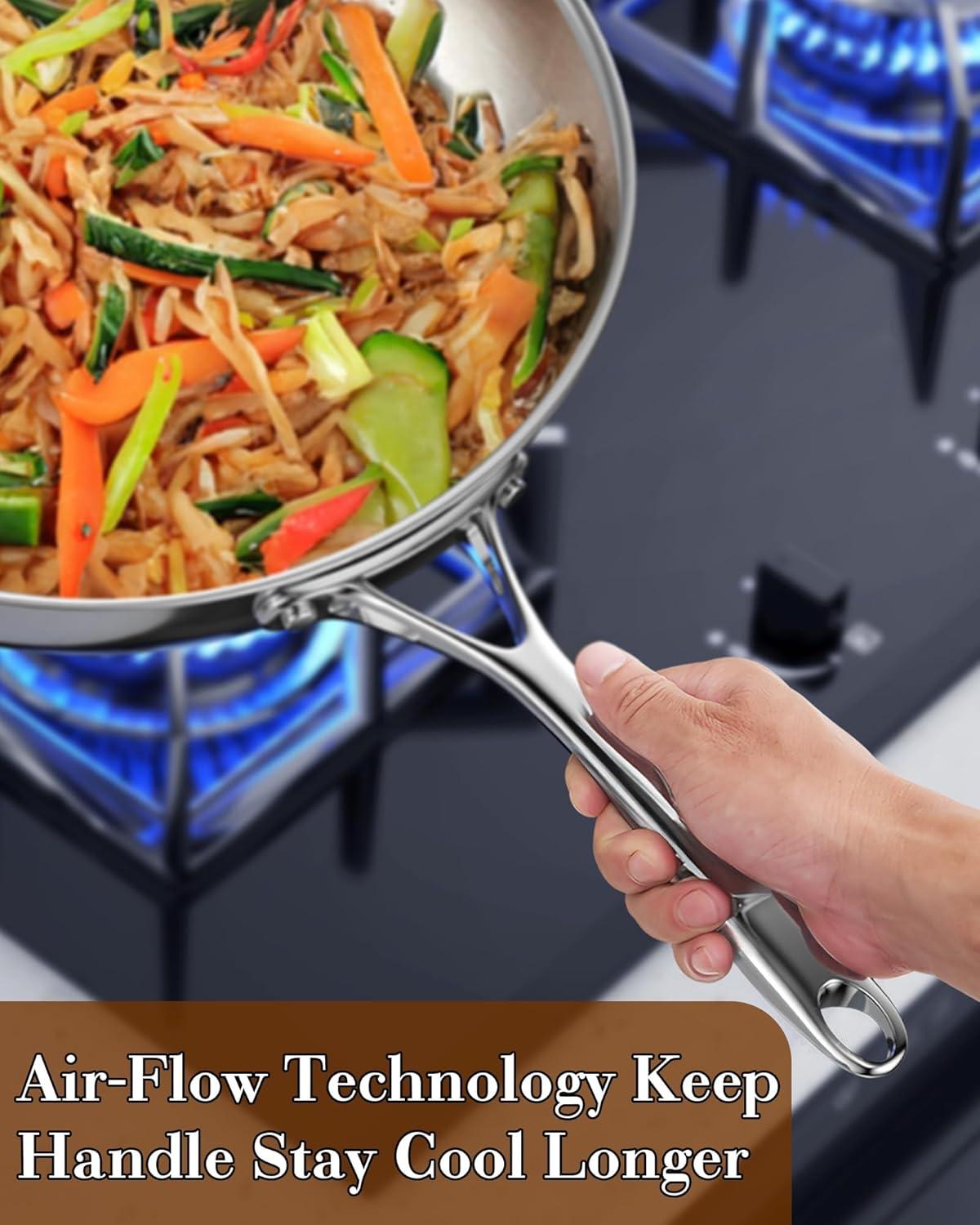 3 Quarts Stainless Steel Saute Pan with Lid