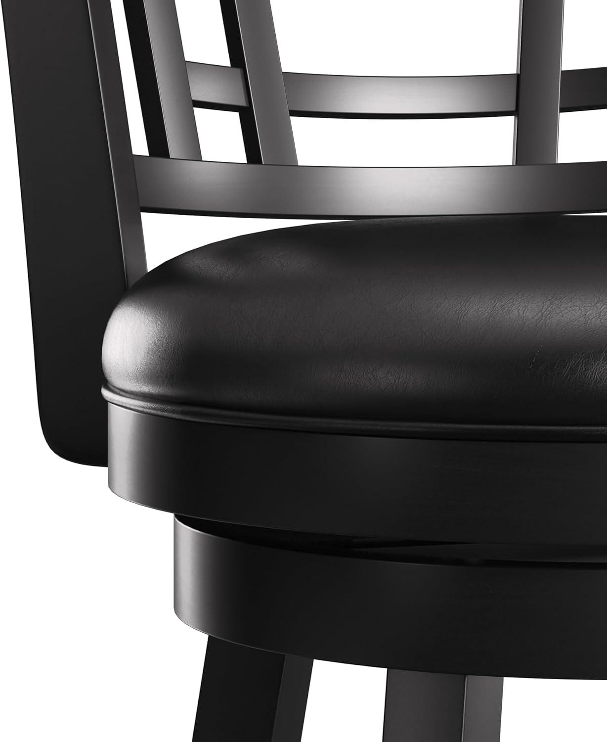 Hillsdale Furniture Fairfox Wood Counter Height Swivel Stool, Black with Black Faux Leather