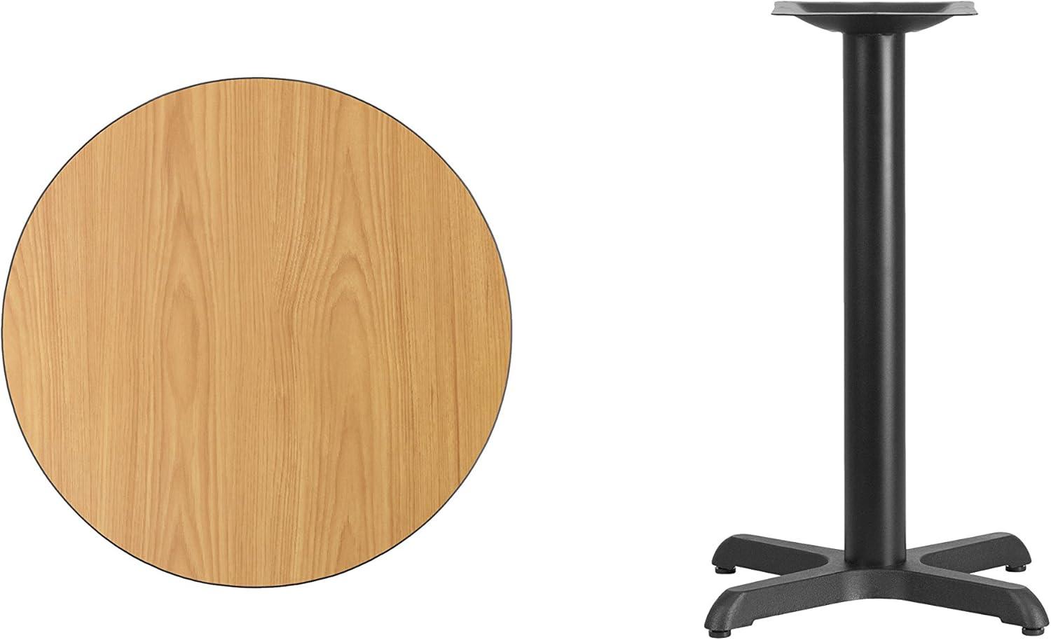 Flash Furniture Carrus Round Laminate Table Top with Height Table Base