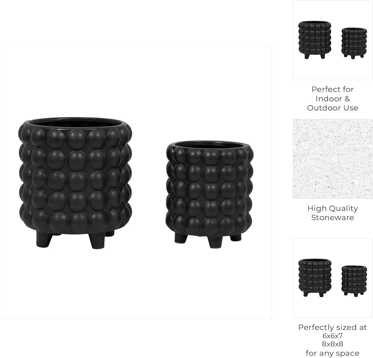 Joss & Main Ceramic Footed Planter Set of 2 Indoor and Outdoor & Reviews | Joss & Main
