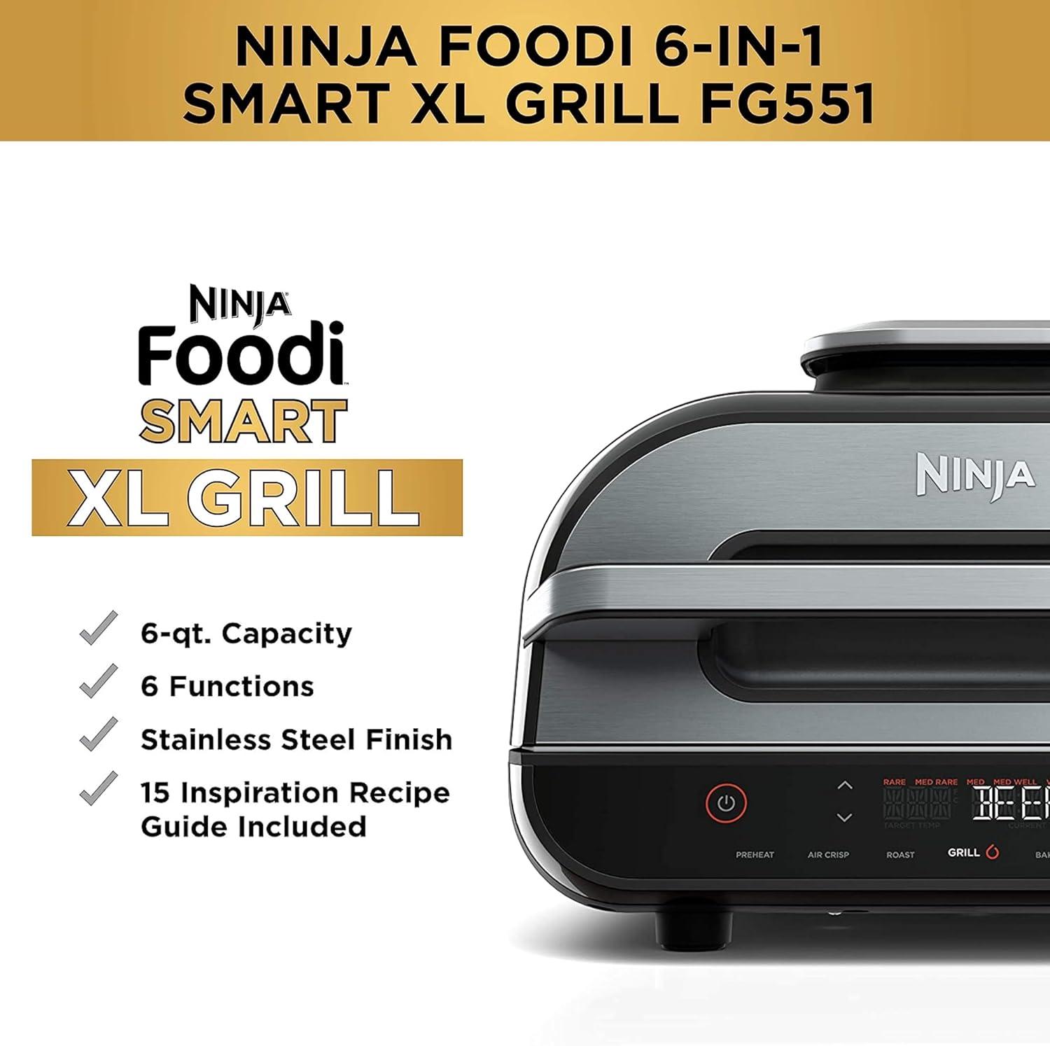 Ninja Ninja Foodi Smart XL 6-in-1 Indoor Grill with 4-qt Air Fryer, Roast, Bake, Broil, & Dehydrate