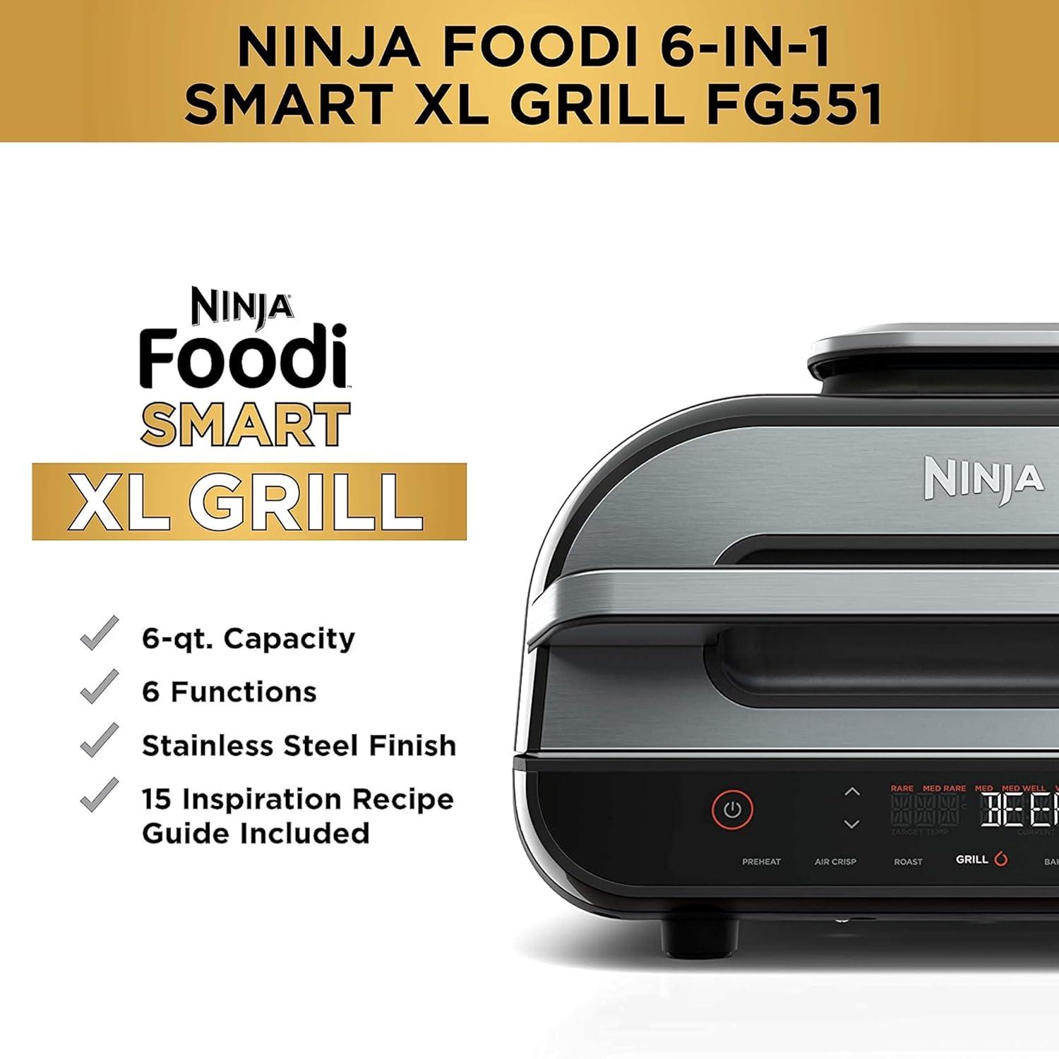 Ninja Ninja Foodi Smart XL 6-in-1 Indoor Grill with 4-qt Air Fryer, Roast, Bake, Broil, & Dehydrate