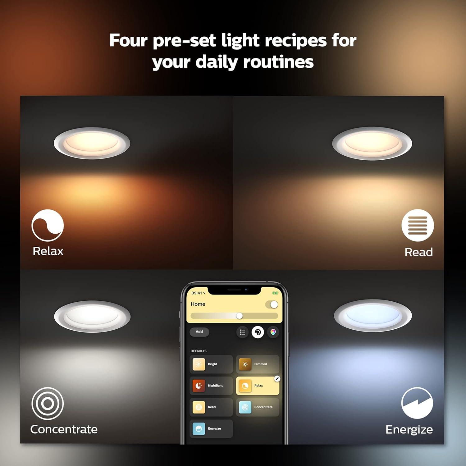 Philips Hue Bluetooth 5/6" High Lumen Recessed Downlight (4-pack)