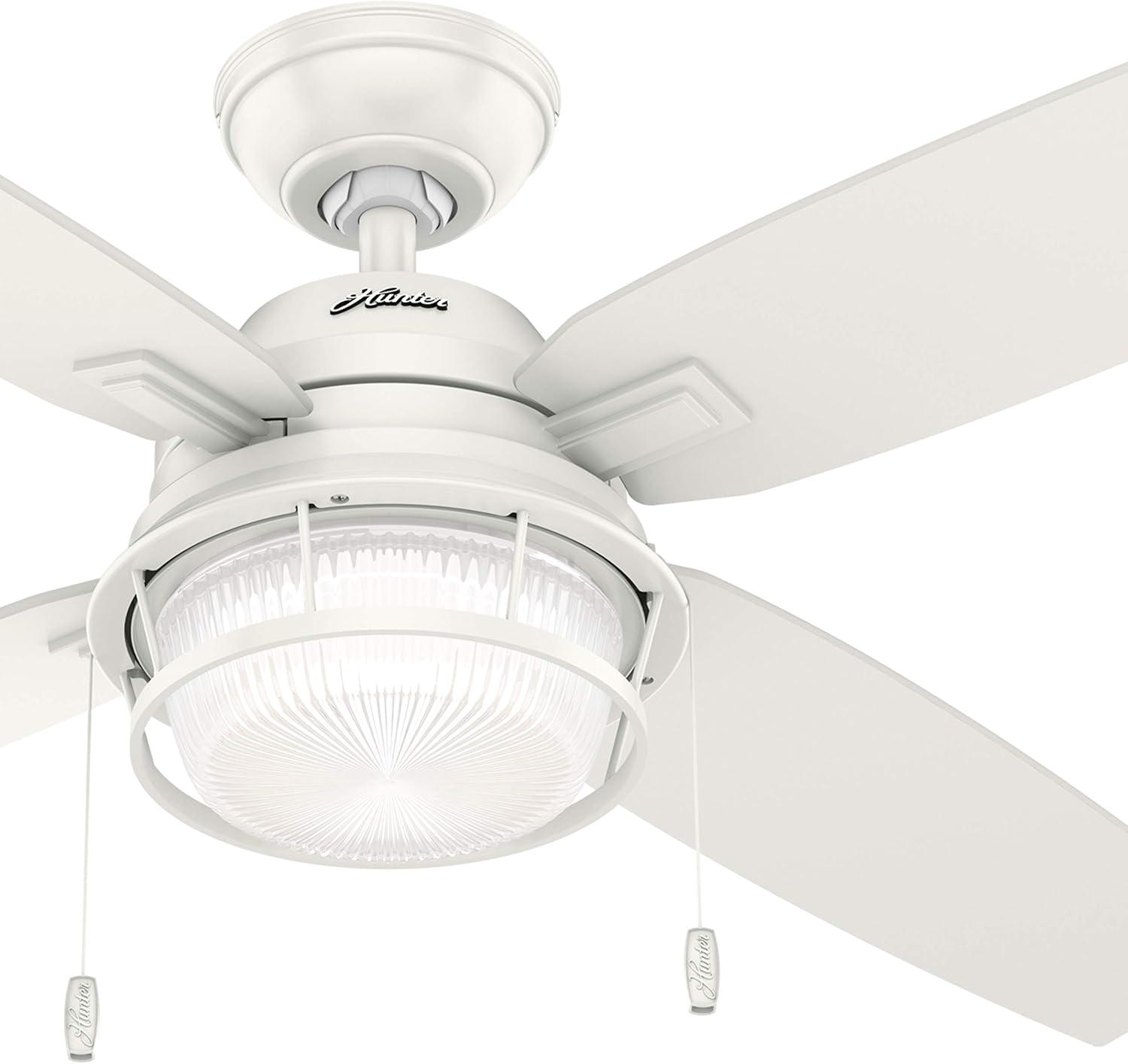 Dempsey Low Profile 44" 4 - Blade Indoor Flush Mount Small Room Ceiling Fan with Lights and Remote