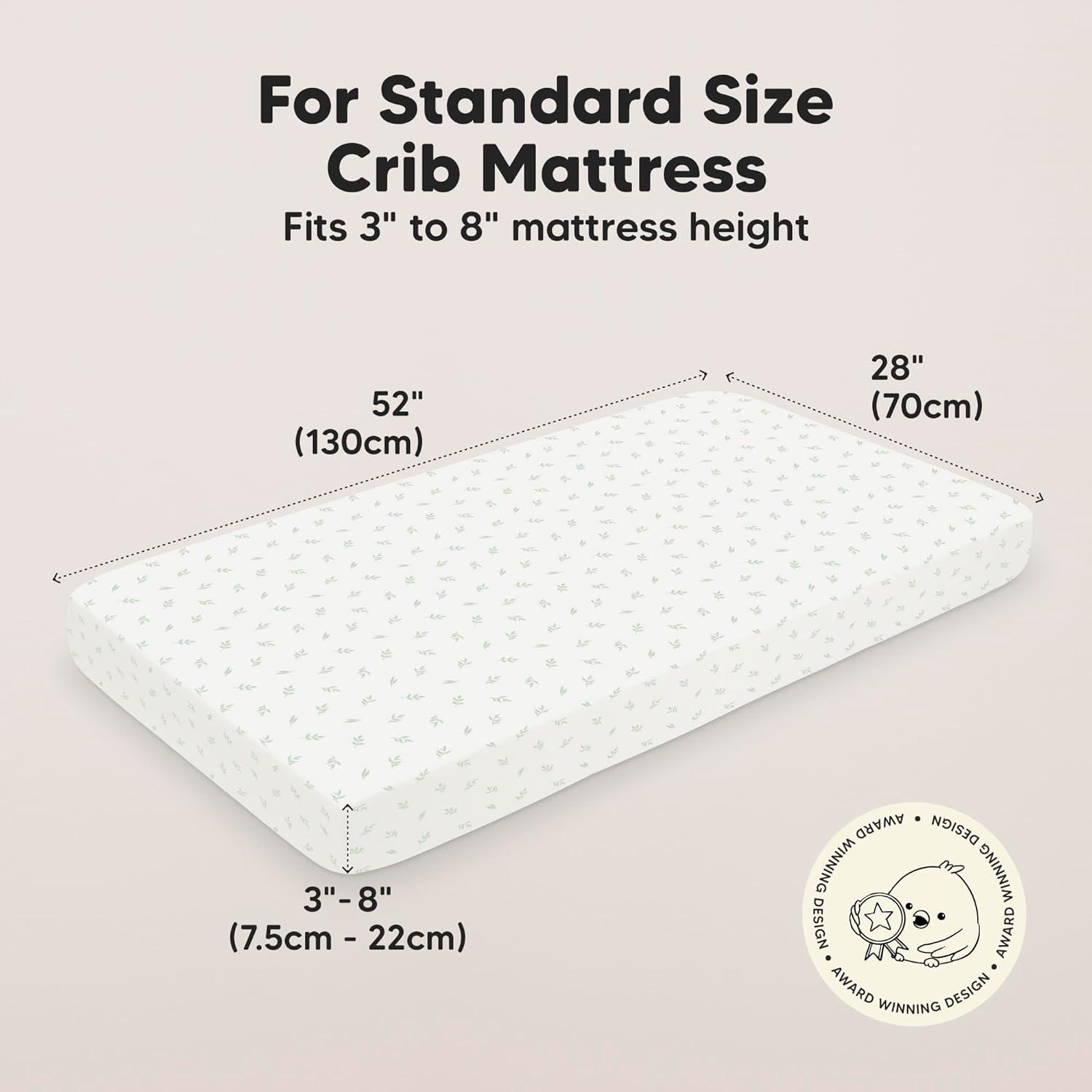 KeaBabies 2pk Isla Fitted Crib Sheets for Boys, Girls, Baby Crib Sheet, Fits Standard Nursery Crib Mattresses (Herb)