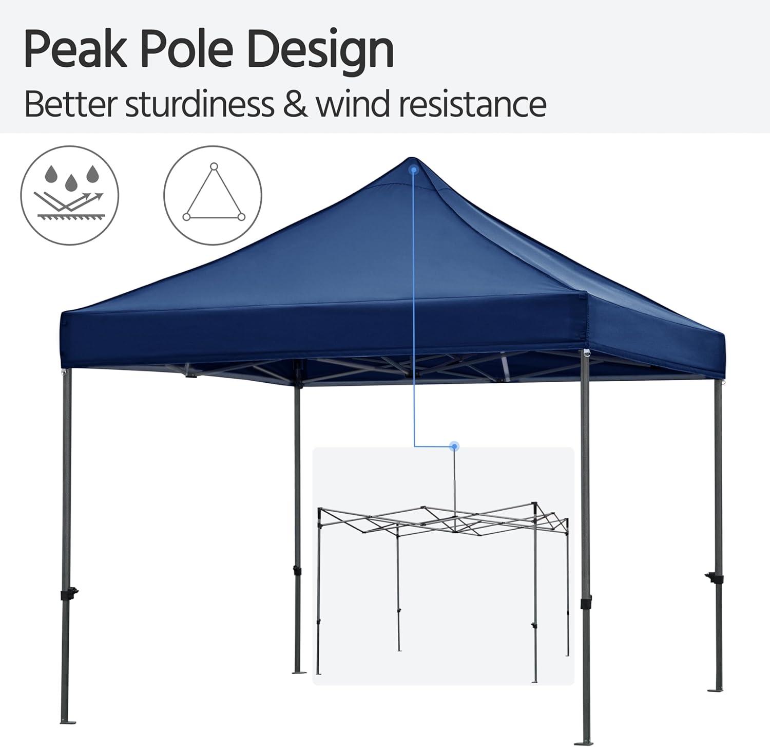 Yaheetech 10x10 Pop Up Commercial Canopy Tent with 4 Removable Sidewalls, Sandbags, Stakes & Ropes, Waterproof Instant Canopies for Wedding Party Commercial Event Pavilion, White