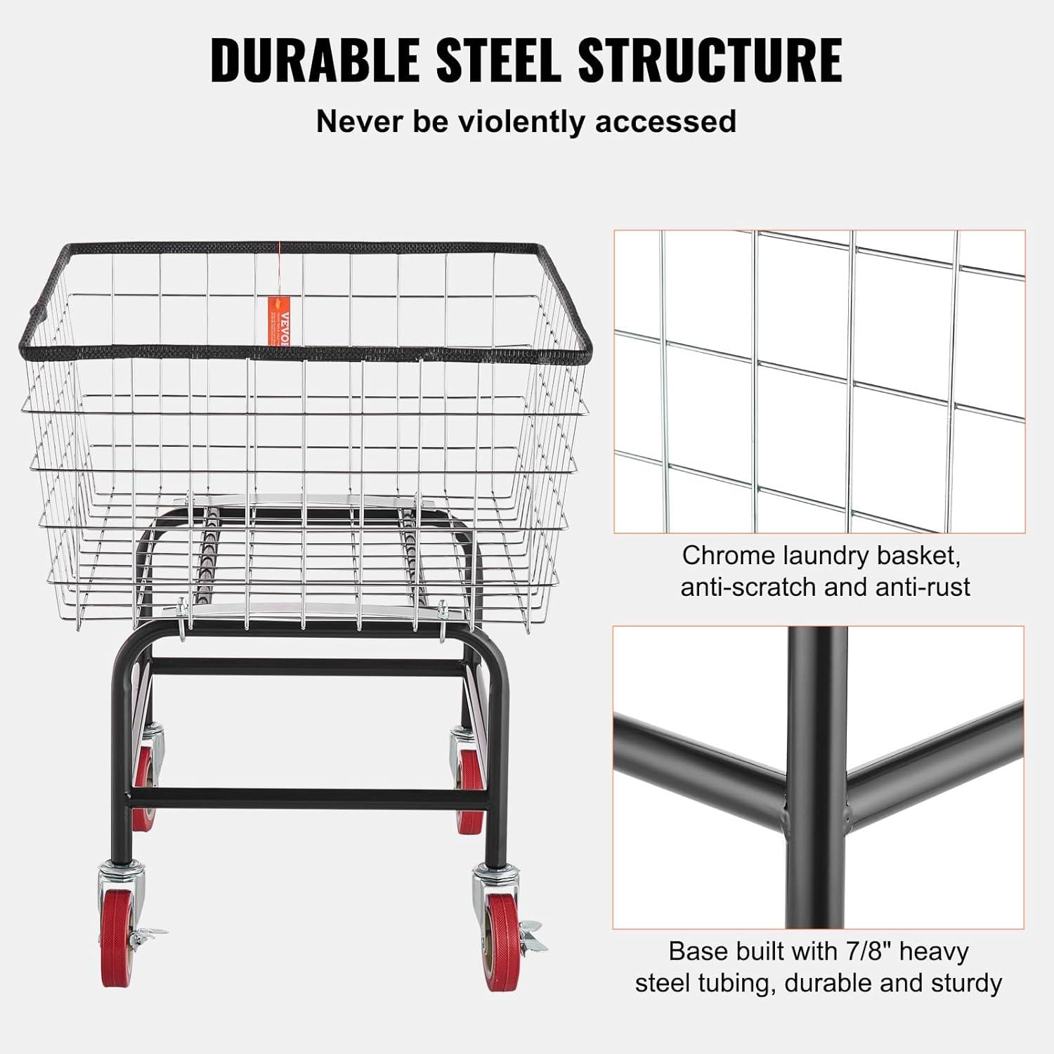 21 x 27 x 27.5 in. Wire Laundry Cart
