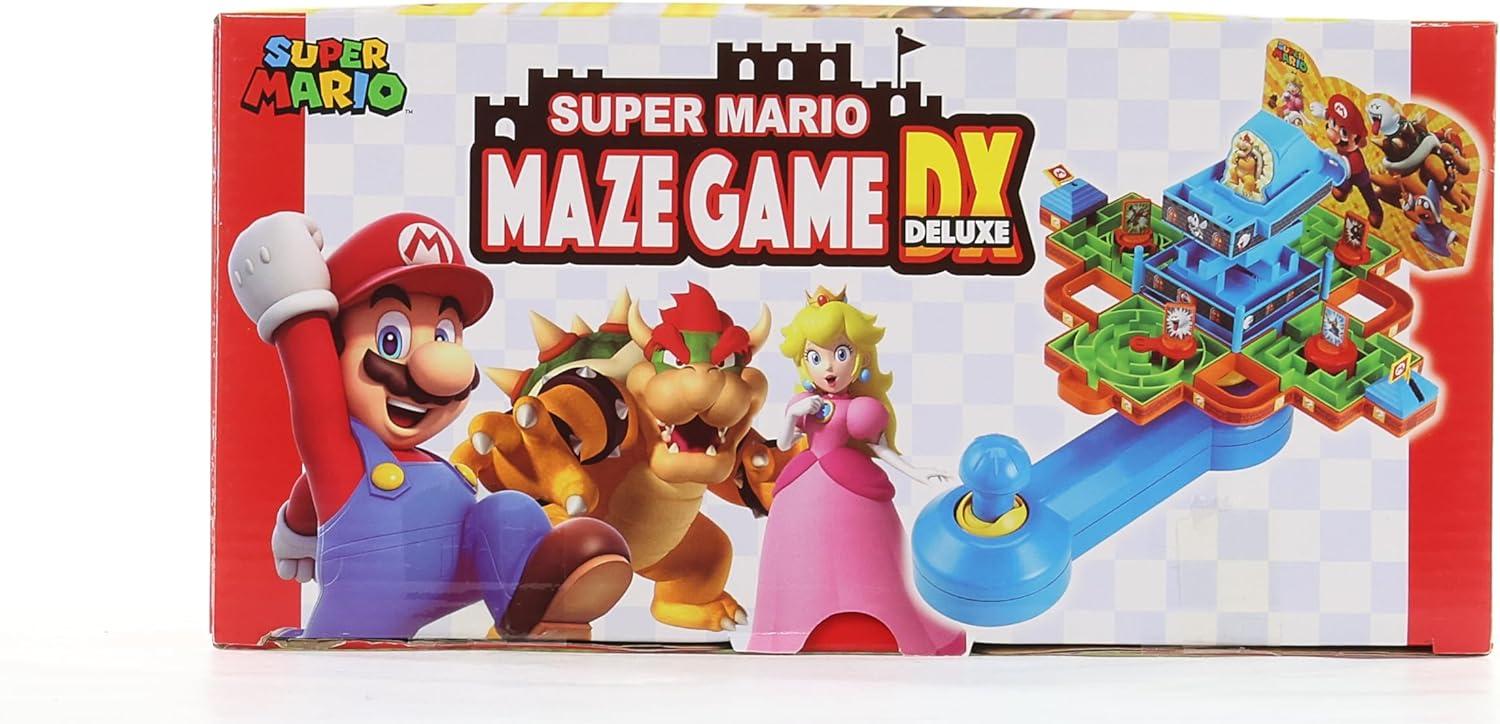 Epoch Games Super Mario Maze Game DX, Tabletop Skill and Action Game with Collectible Super Mario Action Figures