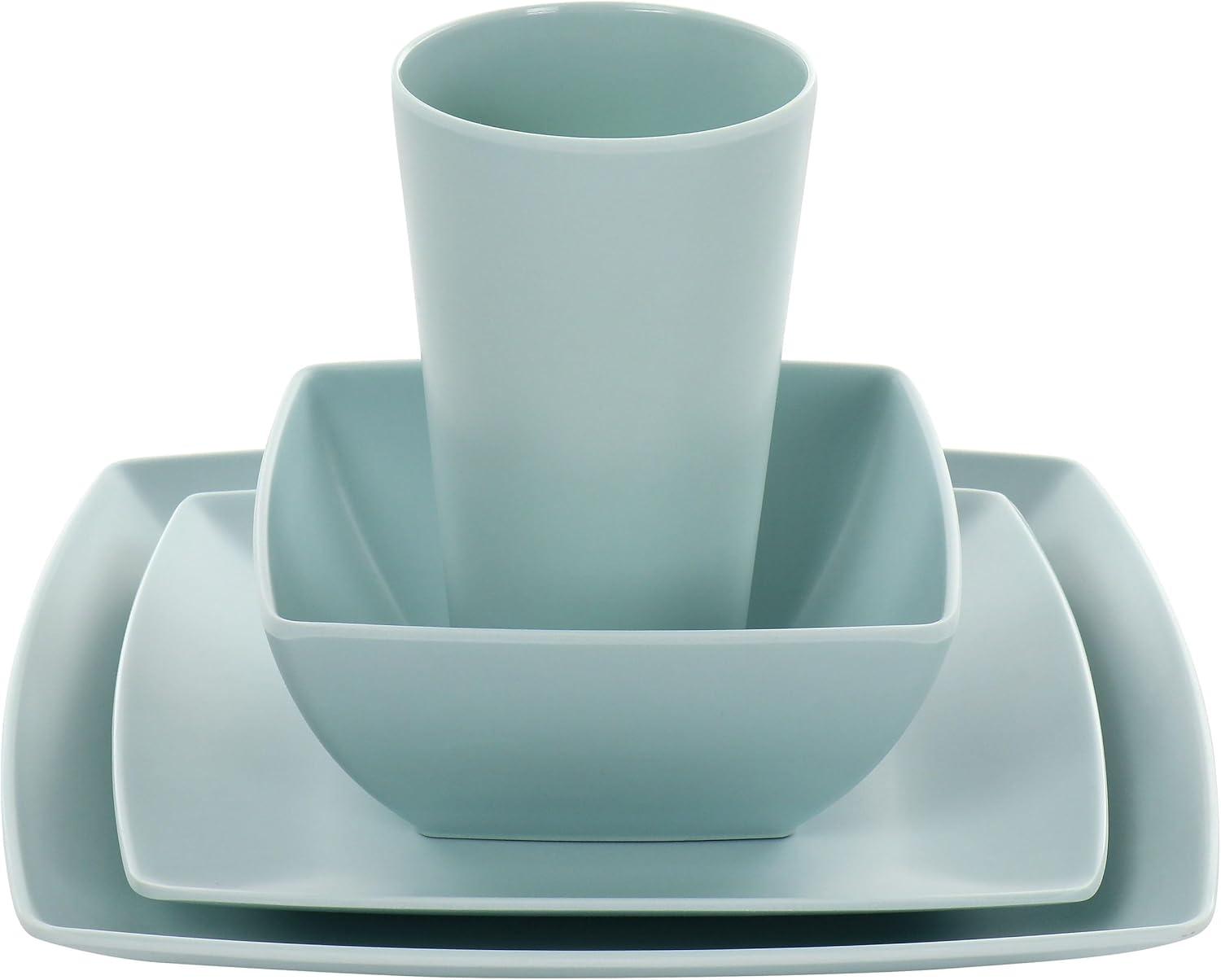 16 Piece Melamine Dinnerware Set, Service for 4