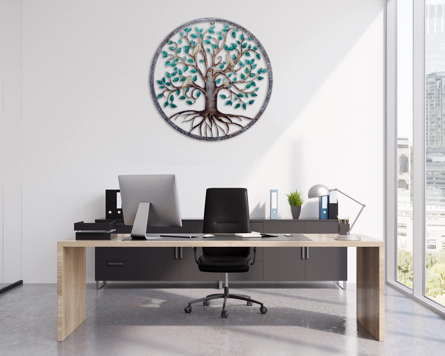 COBEKY Decor Wall Hanging For Living Room Bedroom Garden Porch Patio Office Home Decor, 18In X 18In X 0.88 In