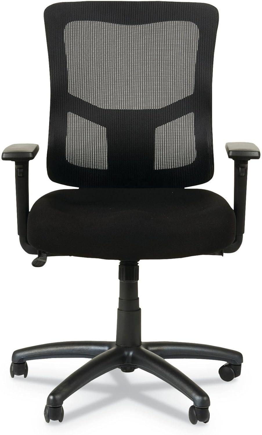 Alera Alera Elusion II Series Mesh Mid-Back Swivel/Tilt Chair, Adjustable Arms, Supports 275lb, 17.51" to 21.06" Seat Height, Black