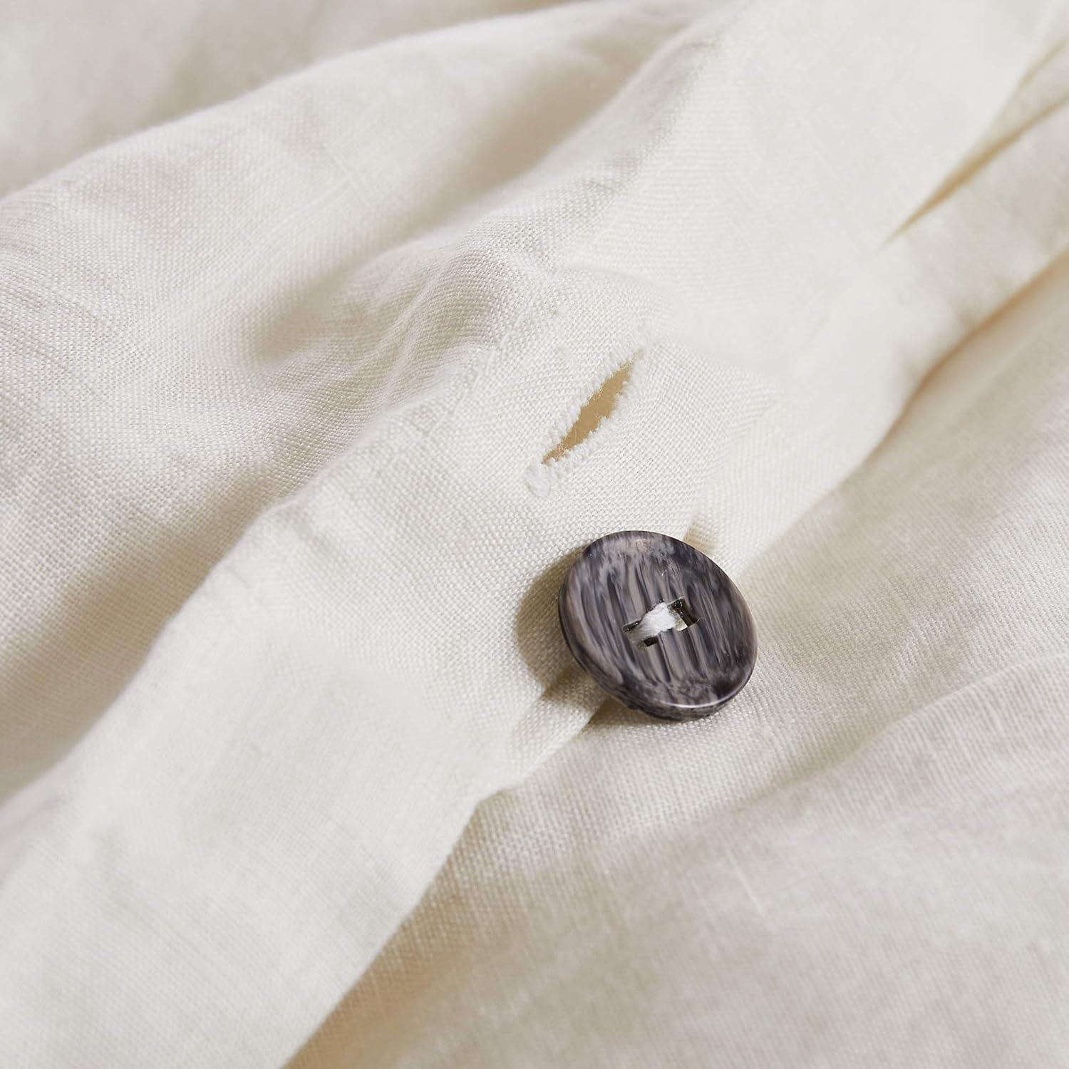 Washed Linen Full/Queen Duvet Cover - White - Levtex Home