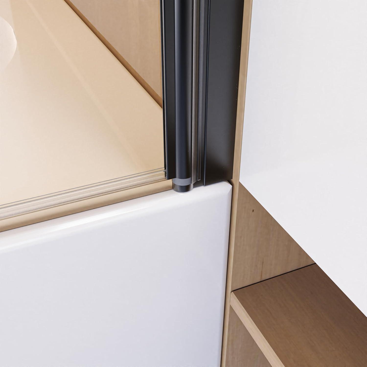LILI 31"W x 55"H Frameless Folding Pivot Shower Tub Door Reversible Installation LI55675LL