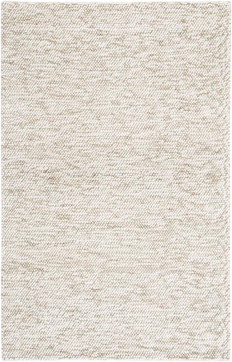 Sage and Ivory Handwoven Wool Area Rug 5' x 8'