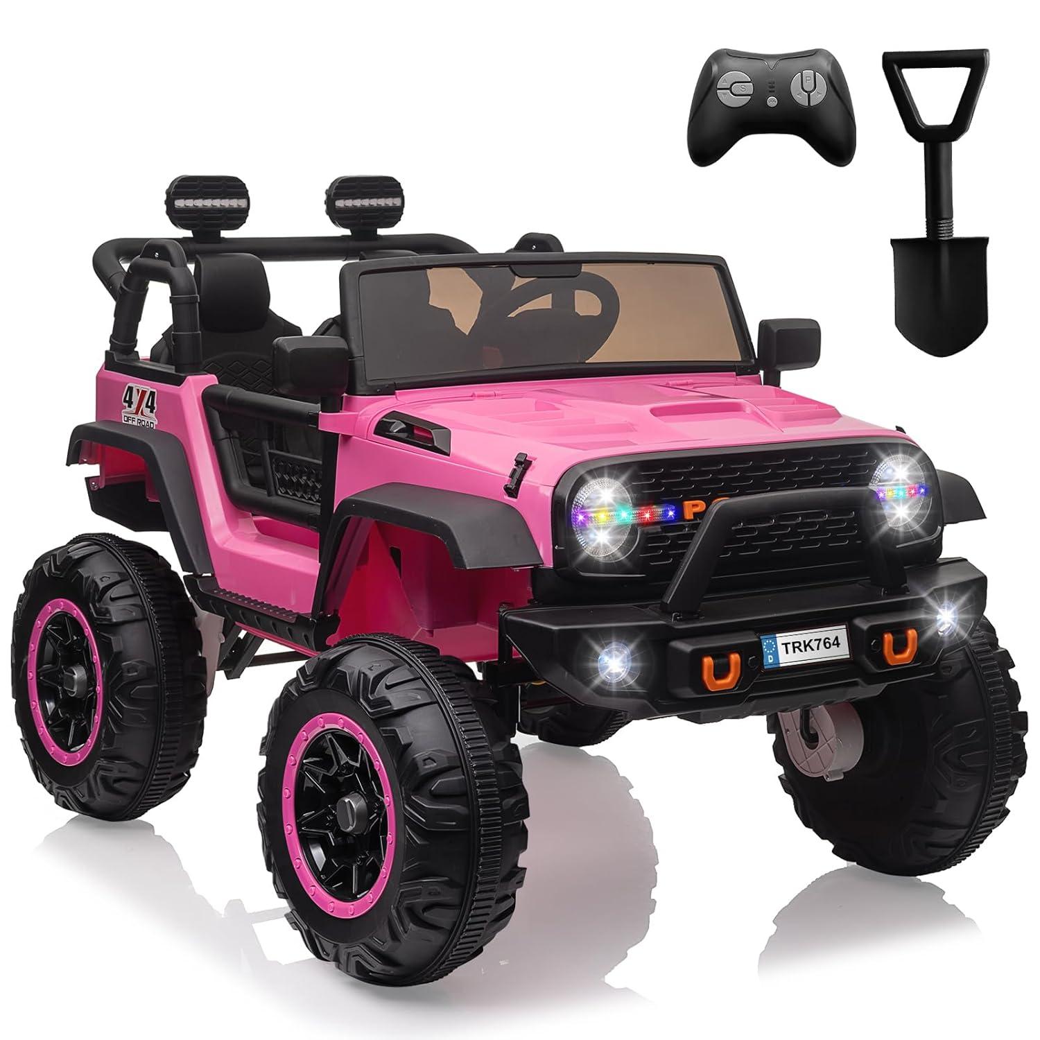 Yesfashion 24V Kids large Jeep 2 Seats SUV Ride on Car Ride on Truck with Remote Control, Electric 4*45W Motors Ride on Toys, with LED Light,Music,USB
