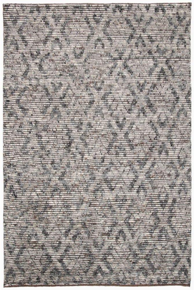 Gray Hand-Knotted Wool 4' x 6' Rectangular Rug