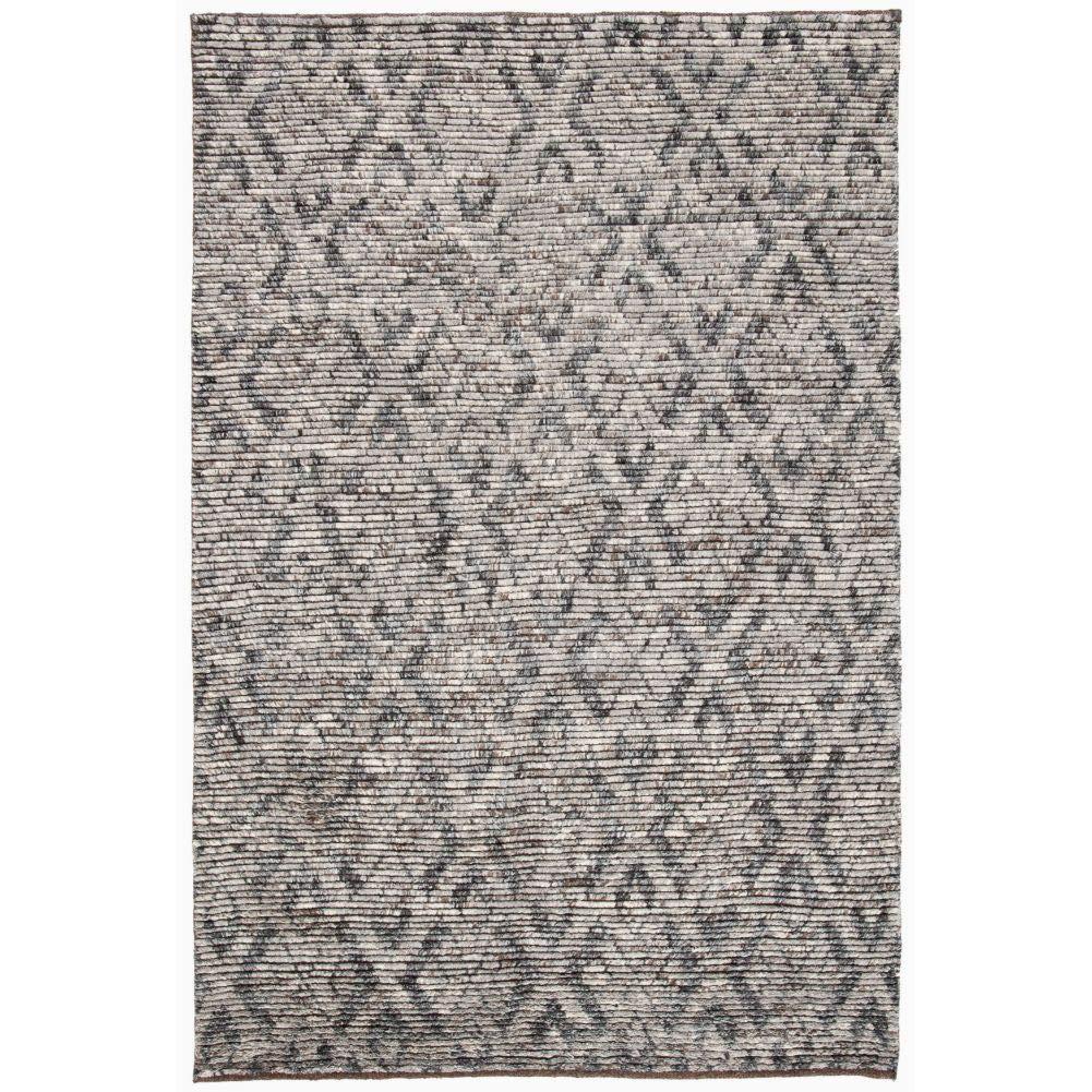 Gray Hand-Knotted Wool 4' x 6' Rectangular Rug