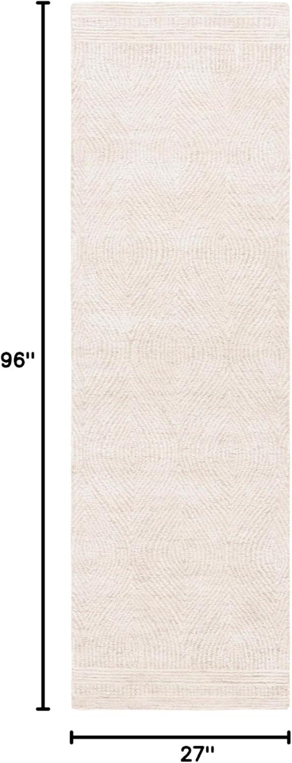 SAFAVIEH Abstract Caelestinus Ogee Wool Runner Rug, Ivory/Beige, 2'3" x 8'