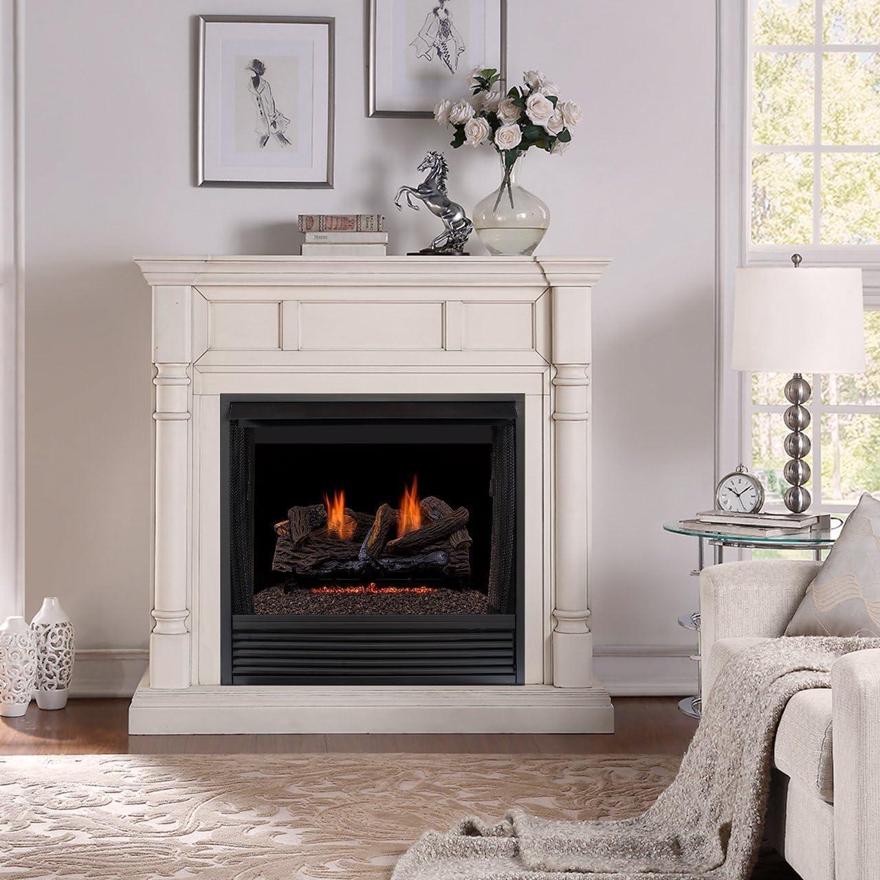 Duluth Forge Duluth Forge Vent less Dual Fuel Gas Log Set, Stacked Oak, T-Stat Control