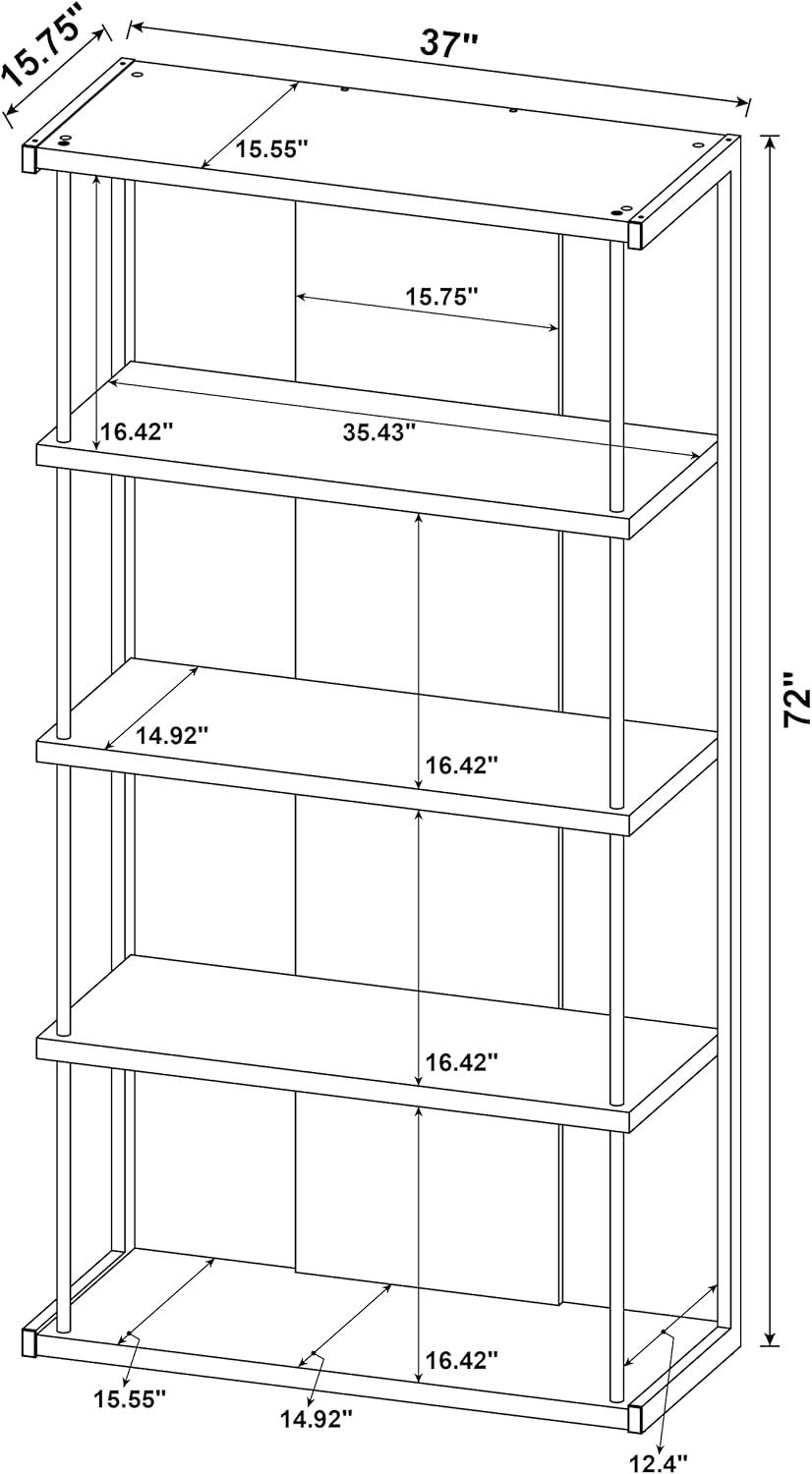 Coaster Loomis 4-shelf Modern Wood Bookcase Whitewashed Gray